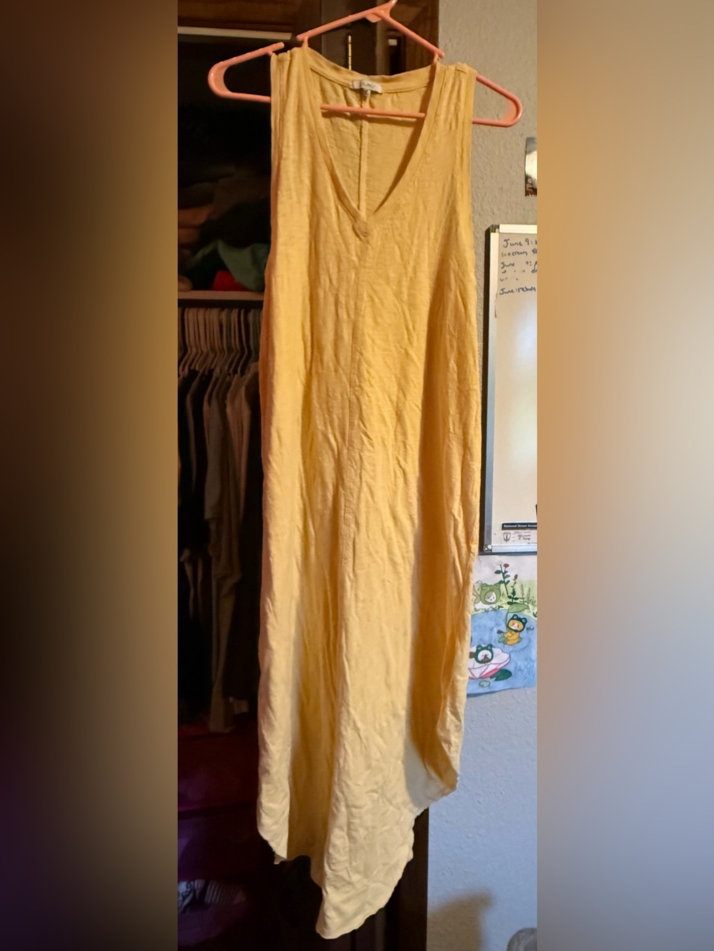 Z Supply Yellow V-Neck Maxi Dress